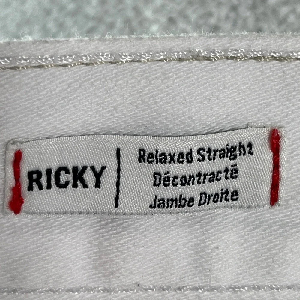 True Religion Ricky Denim Shorts Mens 42 Off White Cotton Relaxed Fit Frayed Hem